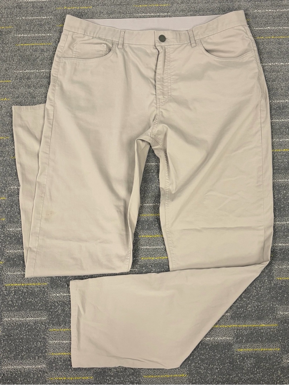 Faherty Reserve Movement Pants Mens 36x32 Light Gray Stretch Coolmax 5 Pocket